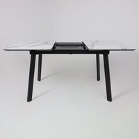 Кухонный стол Алвест AV 1209 120-160х80 (мрамор белый/черный)