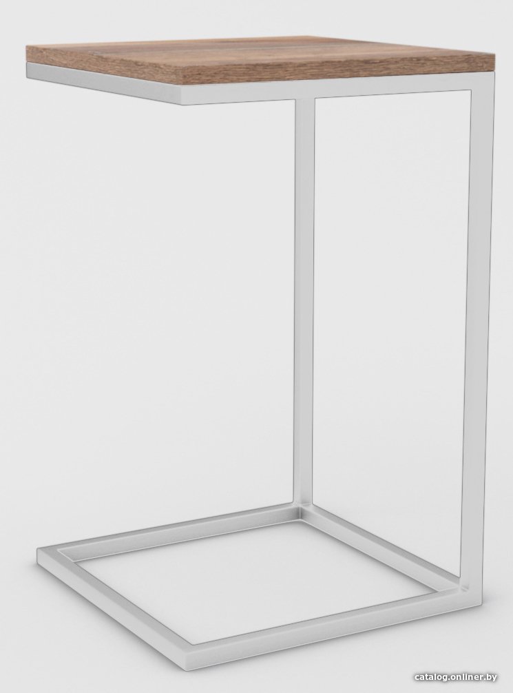 Приставной столик Hype Mebel Лайт 40x40 (белый/дуб галифакс олово)