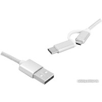 Кабель Lexton LX8459 USB Type-A - USB Type-C/microUSB (1 м, серый)