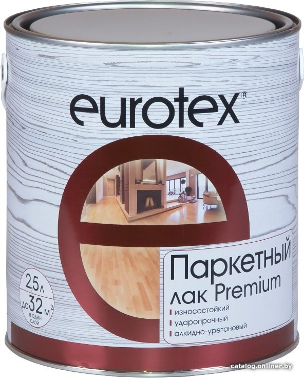 Лак Eurotex Premium (полуматовый, 2.5 л)