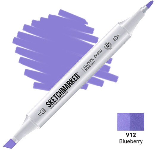 

Маркер художественный Sketchmarker Двусторонний V12 SM-V12 (голубика)