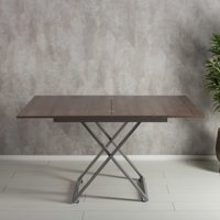 Стол-трансформер Levmar Apollo D69/S59 (дуб шамони темный/серебро опоры)