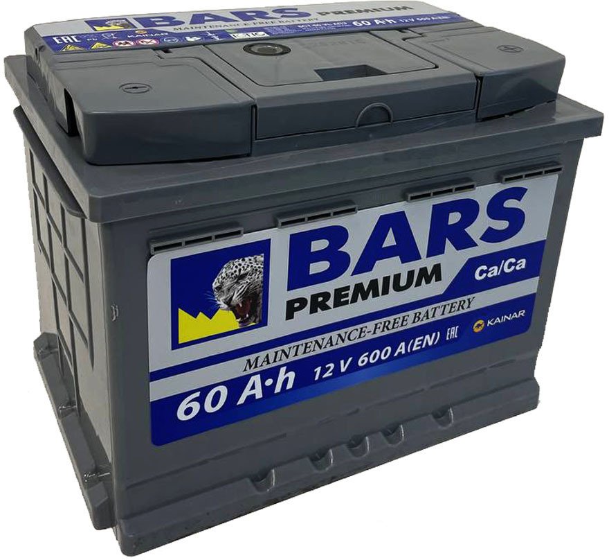 

Автомобильный аккумулятор BARS Premium 60 R+ (60 А·ч)