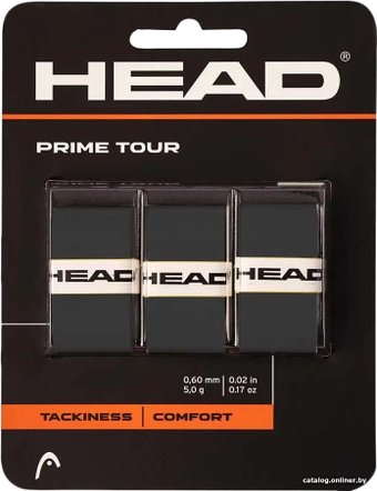 Грип для теннисной ракетки Head Prime Tour 285621 (3 шт, черный)