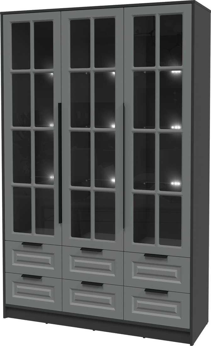 

Шкаф-витрина Интерлиния Концепт КТ-ШВ3 с подсветкой Деко (антрацит/серый)