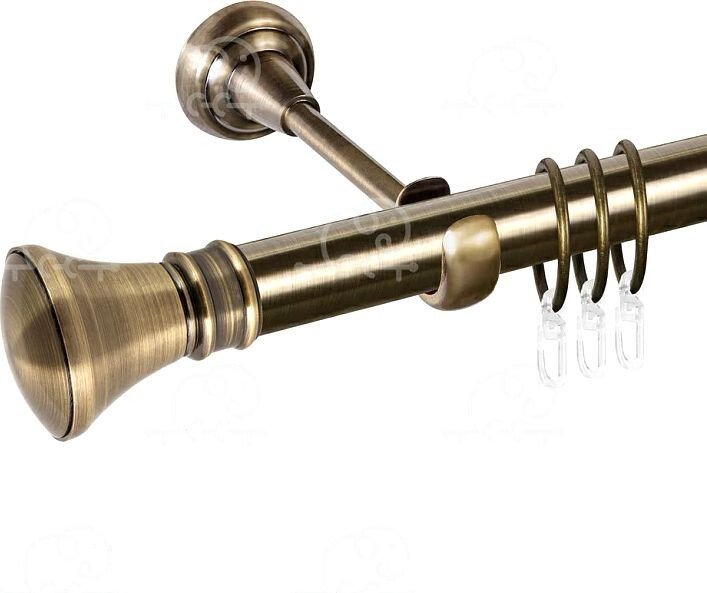 

Карниз для штор АС ФОРОС Колокол D25Г с простым кольцом с крючком (1.4 м, антик)