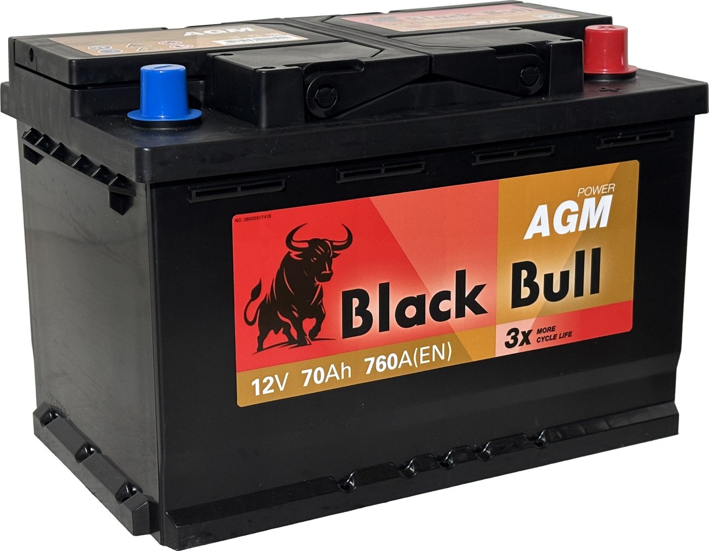 Автомобильный аккумулятор Black Bull AGM 70 R (70 А·ч)
