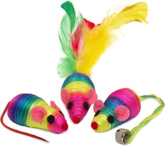 Игрушка для кошек Triol XW7015 22141030 (3 радужные мыши)