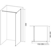 Душевая стенка IVA WIX120C