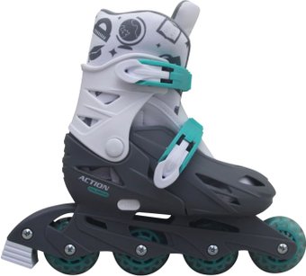 Роликовые коньки Action PW-065 (р. 27-30, белый/серый)