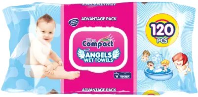 

Влажные салфетки Ultra Compact Angel с клапаном (120 шт)