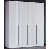 Шкаф распашной Феникс ФР№6 4-x cтворчатый (белый/белый софт, ручки черные)