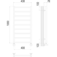 Полотенцесушитель TERMINUS Контур П9 400x1000 (хром)