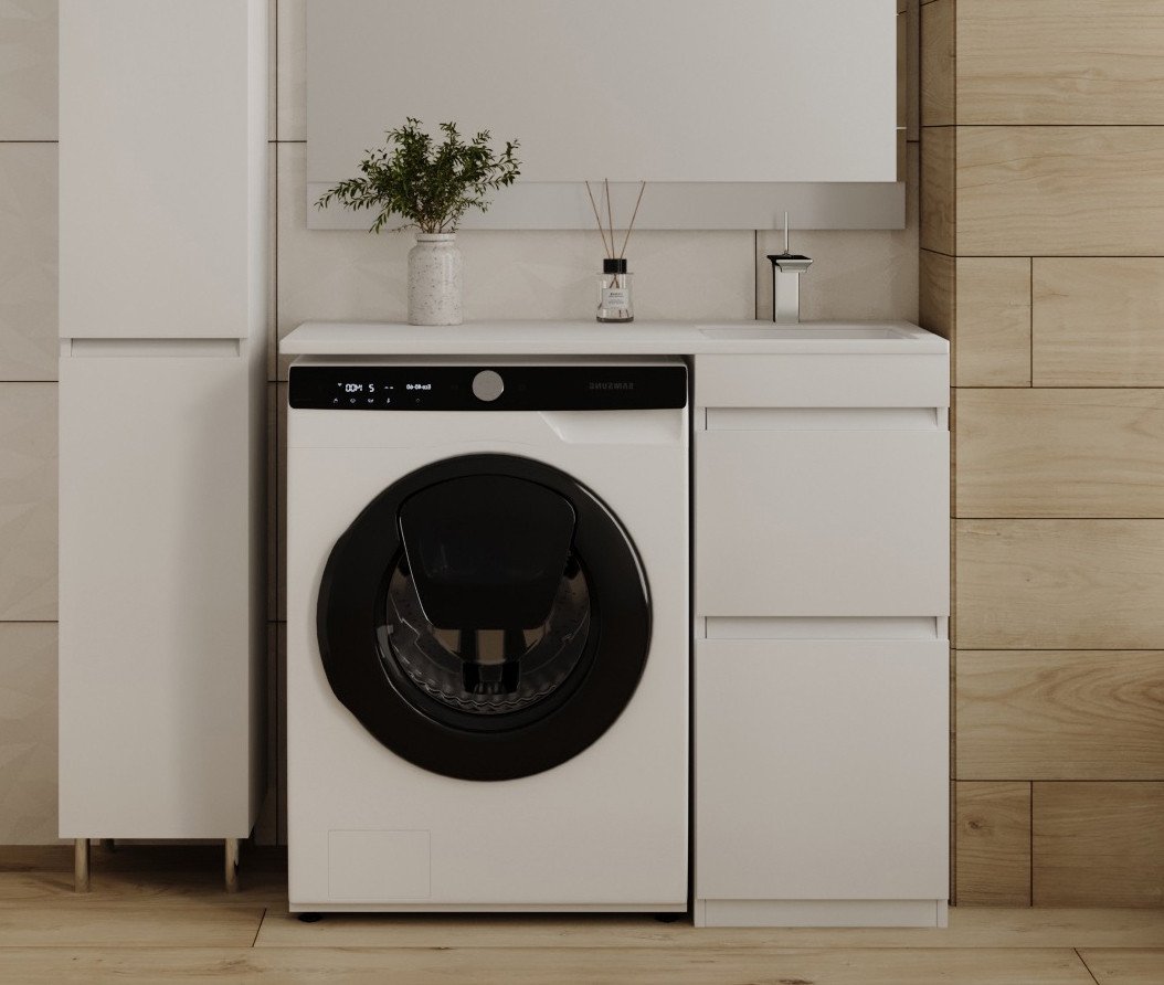 Symbolite Тумба с умывальником Даллас 100 Люкс Plus + Даллас 100x48 (правый, белый)