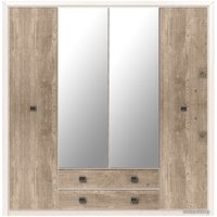 Шкаф распашной BRW Коен SZF4D2S (ясень снежный/сосна натуральная)