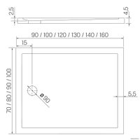 Душевой поддон NEW TRENDY New Cantare 100x80x4.5 B-0424