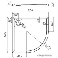 Душевой поддон Omnires Merton 90x90 O