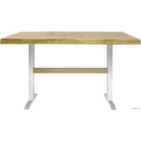 Кухонный стол Buro7 Двутавр 120 (с обзолом и сучками, дуб натуральный/белый)