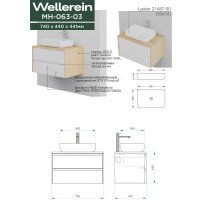Wellerein Тумба с умывальником AMAL 06303 + 21487-50