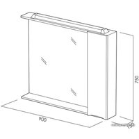  BelBagno Шкаф с зеркалом Marino-SPC-900/750-1A-BL-P-L (bianco lucido)