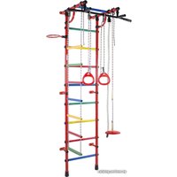 Детский спортивный комплекс Формула здоровья Гамма пристенный (красный/радуга)