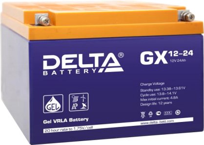 

Аккумулятор для ИБП Delta GX 12-24 (12В/24 А·ч)