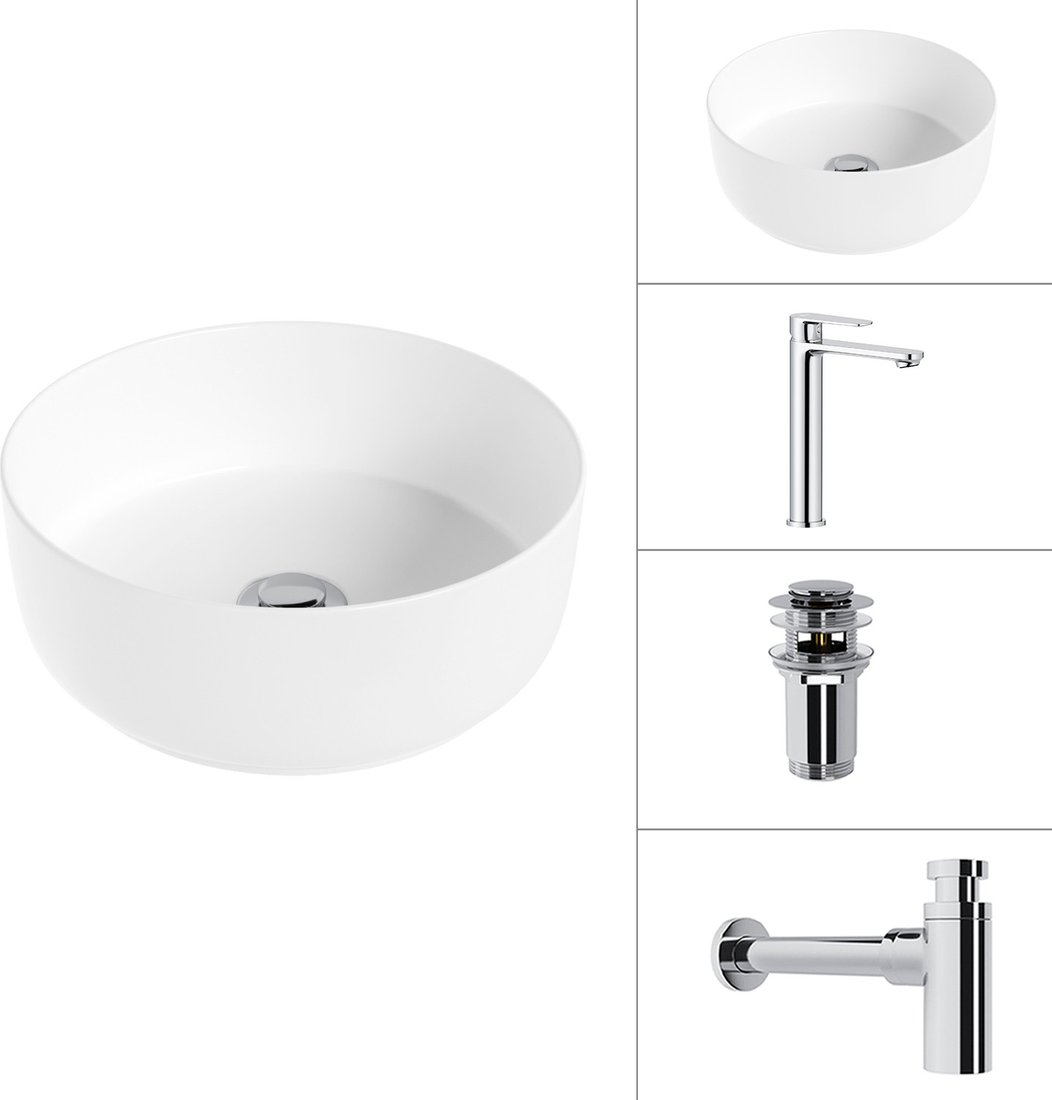 Умывальник Lauter 21499-31 + Moon 21СK81691C + сифон 21635CH + дон.клапан 21190CH (хром)