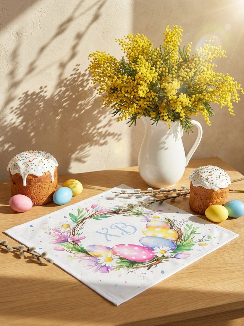 

Сервировочная салфетка Доляна Пасхальный венок 10894874