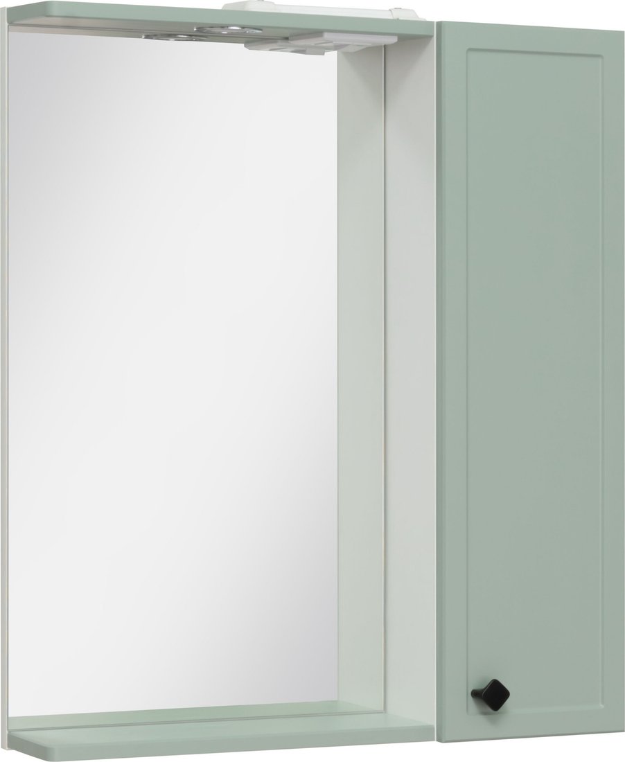 

Runo Шкаф с зеркалом для ванной Римини 65 правый (мята)