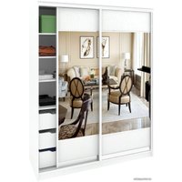 Шкаф-купе Кортекс-мебель Сенатор ШК10 Геометрия ДСП с зеркалом (белый)