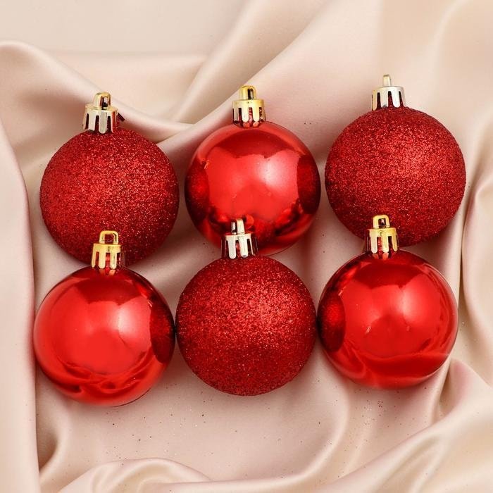 

Елочная игрушка Зимнее волшебство Глянцевый блеск d-5 см 12 шт (красный) 4941732