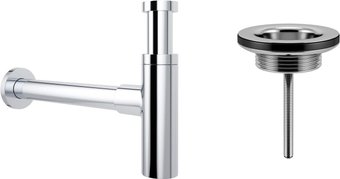 Сифон Wellsee Drainage System 182119005 (сифон, выпуск, хром)