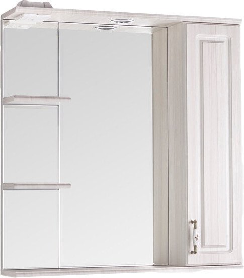 Symbolite Шкаф с зеркалом для ванной Олеандр-2 750/С (рельеф пастель)