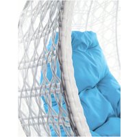 Подвесное кресло M-Group Для двоих Люкс 11510103 (белый ротанг/голубая подушка)