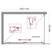 Душевой уголок BelBagno UNIQUE-AH-1-100/115-80-C-Cr (прозрачное стекло)