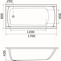 Ванна 1Марка Modern 170x80 в Бресте