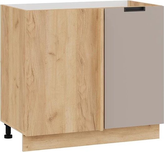 

Шкаф навесной Трия Гренада 1Н9У угловой с одной дверью (дуб крафт золотой/холст латте)