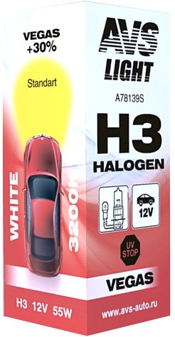 

Галогенная лампа AVS Vegas H3 12V 55W 1шт [A78139S]