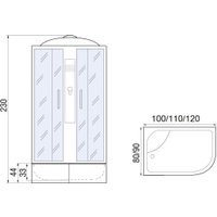 Душевая кабина Мономах XL 120/80/44 МЗ L в Солигорске