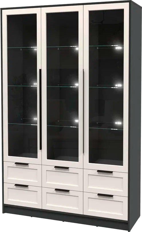 

Шкаф-витрина Интерлиния Концепт Тренд КТ-ШВ3 с подсветкой (антрацит/кашемир)