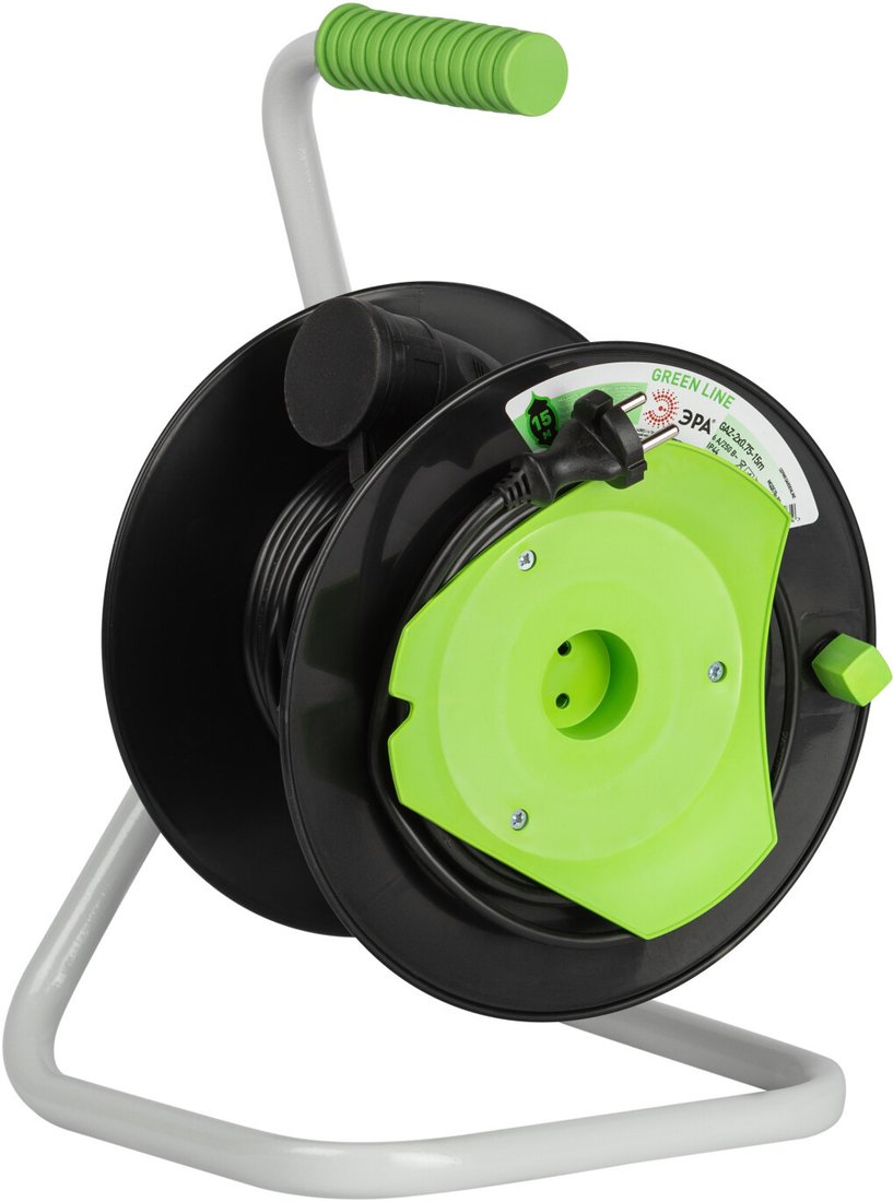Удлинитель на катушке ЭРА GREEN LINE GAZ-2x0.75-15m Б0065096