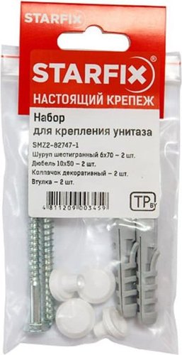 Дюбель распорный Starfix SMZ2-82747-1. Набор для крепления унитаза (2 шт)