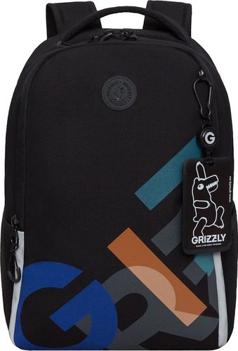 Школьный рюкзак Grizzly RB-651-9 (черный/разноцветный)