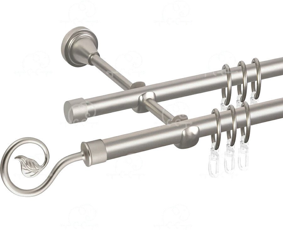 

Карниз для штор АС ФОРОС Завиток одинарный D16Г/16Г с простым кольцом с крючком (2 м, сатин)