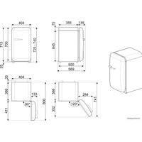 Однокамерный холодильник Smeg FAB5RPG3