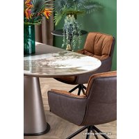 Кухонный стол Halmar Robinson (бежевый мрамор/капучино/черный)