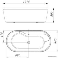 Ванна BelBagno BB14-K 177.5x84