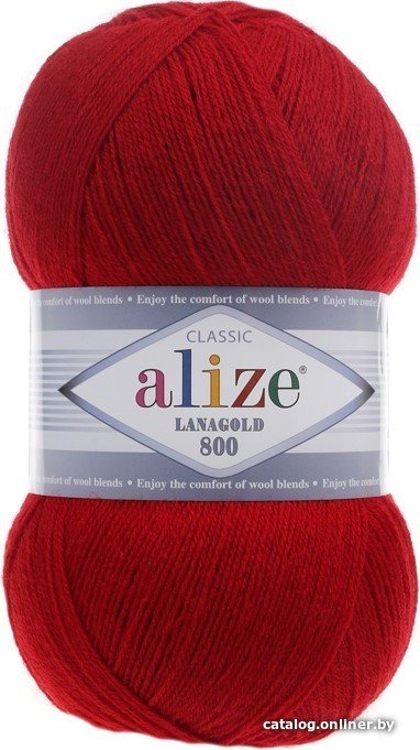 Пряжа для вязания Alize Lanagold 56 (800 м, красный)