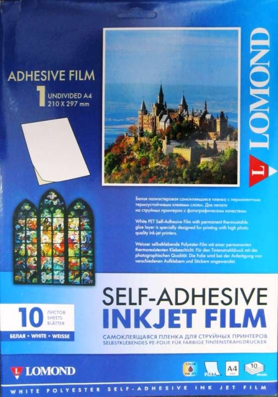 

Пленка для печати Lomond PET Self-Adhesive White Ink Jet Film 100мкм 10л (1708461)