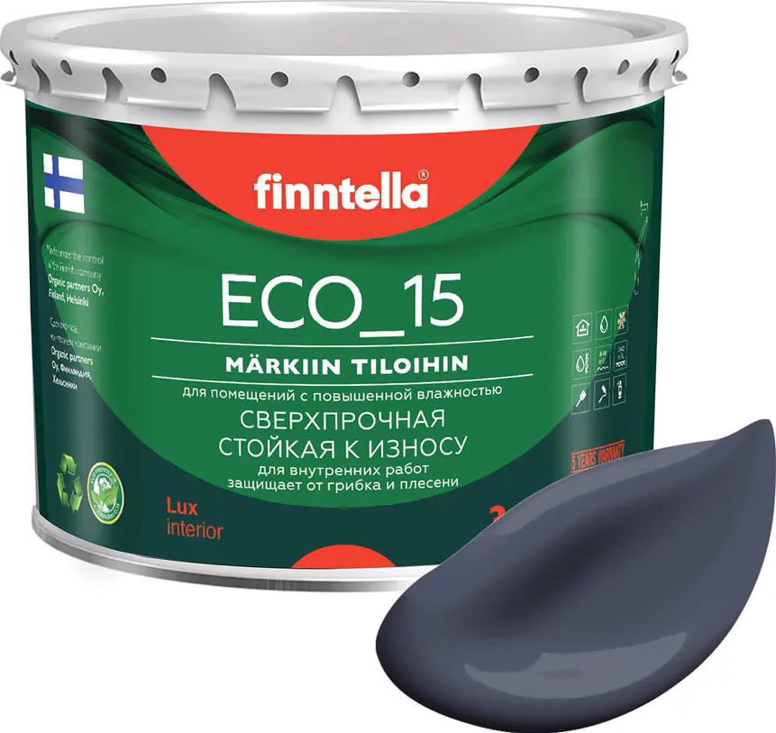 

Краска Finntella Eco 15 Monsuuni F-10-1-3-FL045 2.7 л (холодный серый)